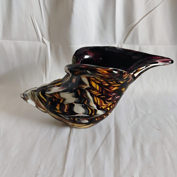 Source Unknown Glass Art Sculpture in Black, Brown, and Cream - Picture 1 of 5